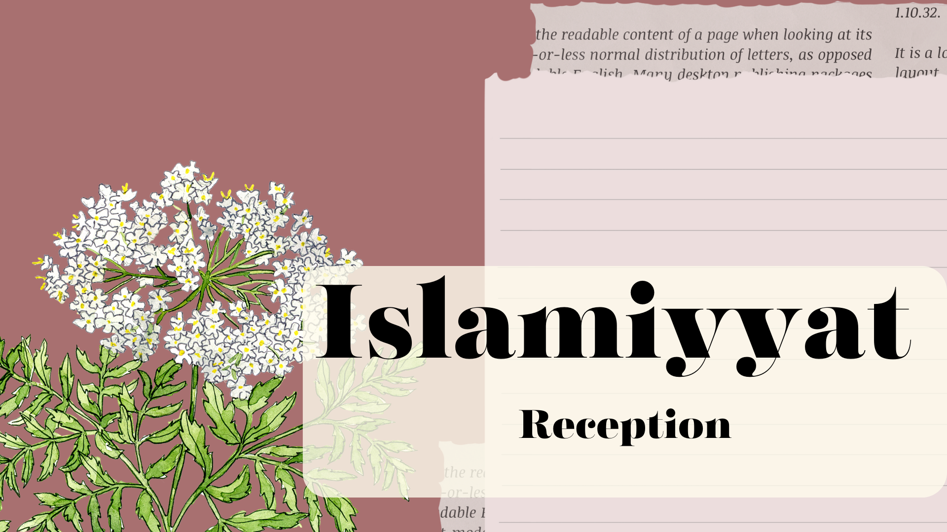 Islamiyat Reception 2023 - 2024